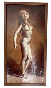 Livius Borothea (1869-1961) Enamel of nude dancer