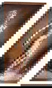 Livius Borothea (1869-1961) Enamel of nude dancer: Livius Borothea (1869-1961) Enamel of nude dancer