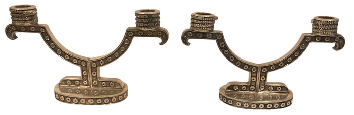 TANE Amazing PAIR Bird Candle holders with snake decoration circa 1950's