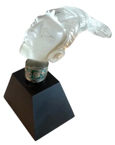 Los Castillo Signed Taxco figure on wood stand transucent clear