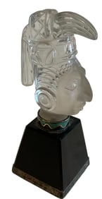 Los Castillo Signed carved stone figure on wood base