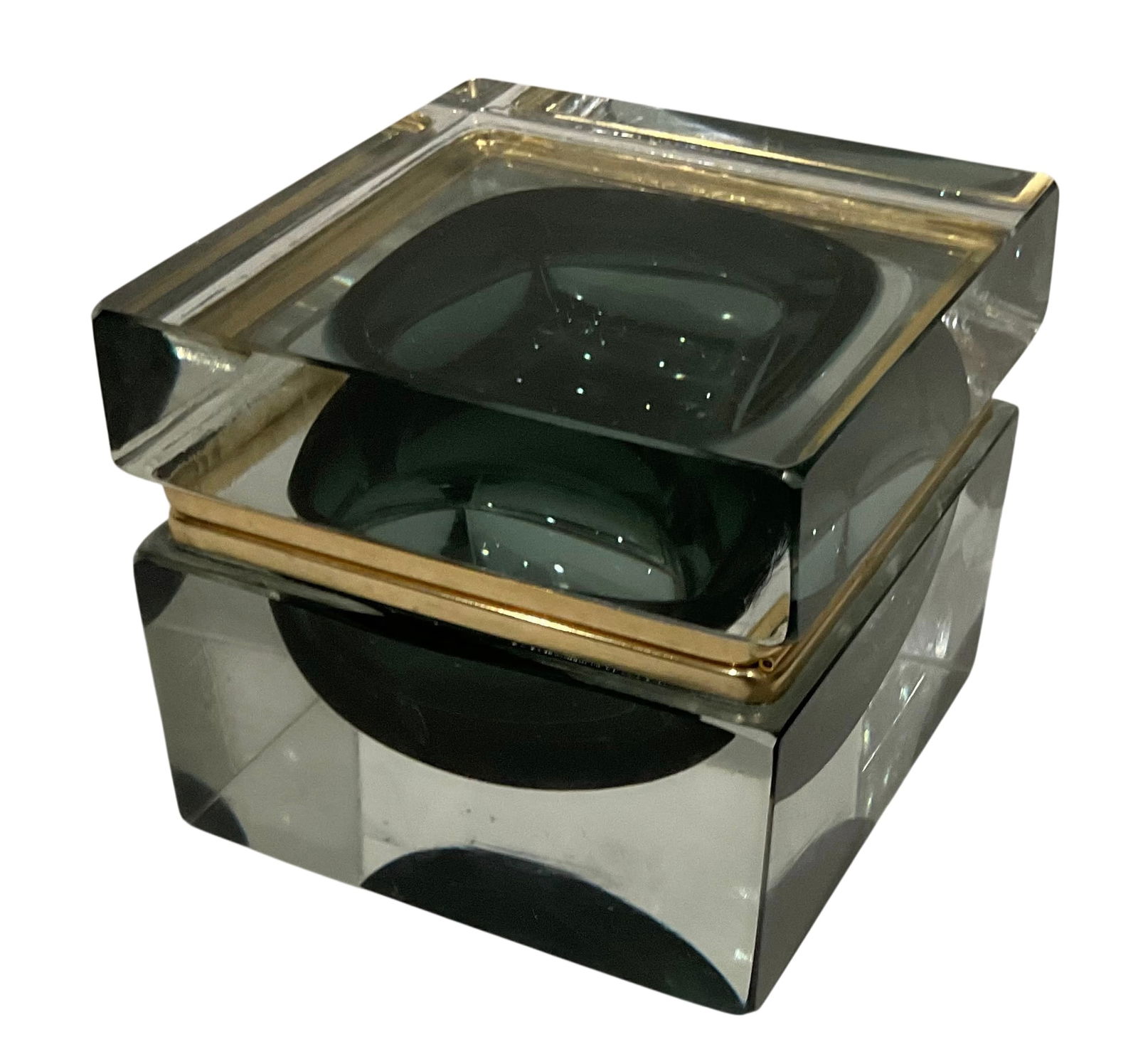 Murano Art Glass Sommerso Dresser box (1 of 1)