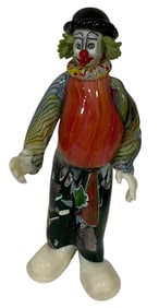 Pino Signoretto Murano Art Glass Clown with murrine decoration