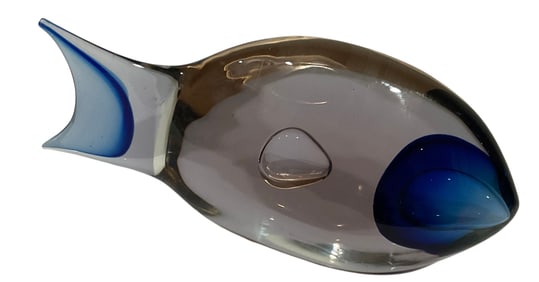 ANTONIO Da Ros Cenedese Murano Art Glass sommerso fish sculpture