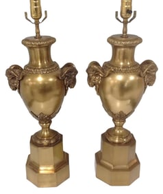 Chapman SOLID Bronze Brass RAM handled lamps