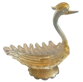 Archimede Seguso Sculptural Bird glass dish circa 1950's