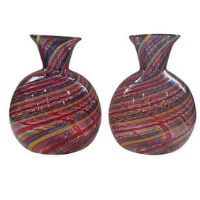 PAIR Dino Martens attributed filligrana vases