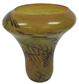 Stephen Williams Monumental signed studio glass vase in vibrant yellow