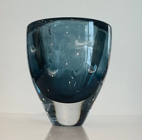 Ingeborg Lundini Orrefors Ariel Vase abstract horse decoration model 230-G