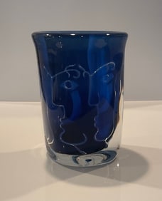 Ingeborg Lundini Orrefors Ariel Vase blue model 335-E9