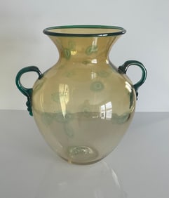 MVM Cappellin attributed murrine vase with irredescent finish circa 1930