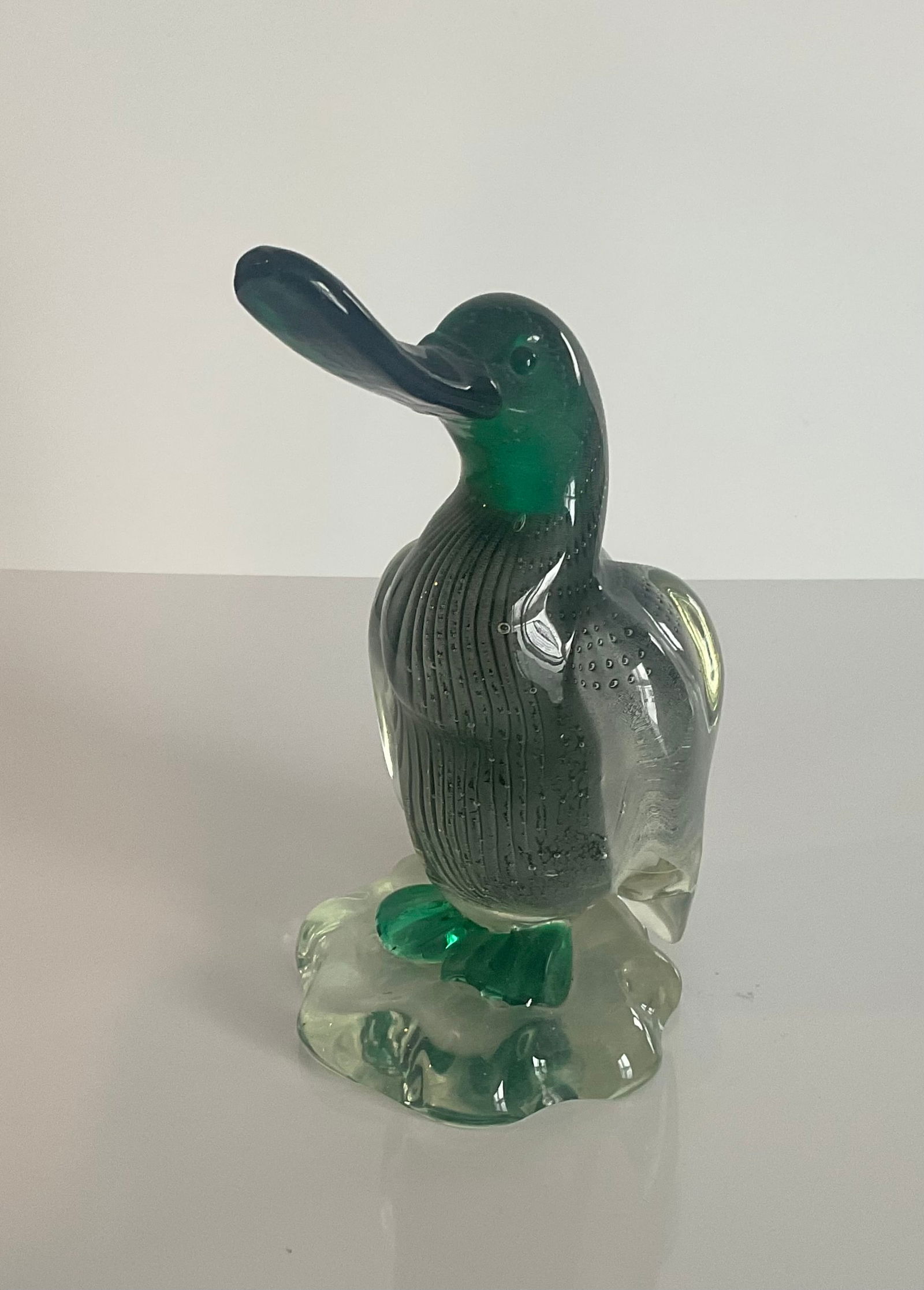 Alfredo Barbini VAMSA Murano 1930's long billed duck figure: Alfredo Barbini Murano 1930's long billed duck figure