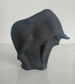 Alffredo Barbini Murano Bull Sculpture Circa 1950's