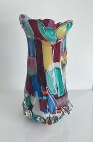 MONUMENTAL AVEM Murano Art Glass Patchwork vase circa 1950's