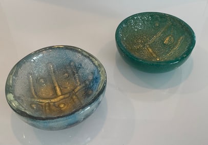 Ercole Barovier PAIR Rivielli Bowls circa 1930's