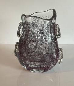 Ercole Barovier barovier and Toso vase with red wire decoration circa 1940