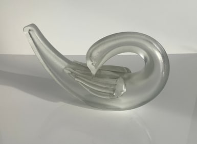 Tyra Lundgren Venini corroso finish dove sculpture circa 1930's