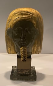 Ermanno Nason Signed Art glass sculpture of king tut