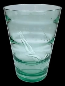 Peter Pelzel Acid Signed SALIR Murano art glass diver vase circa 1930's