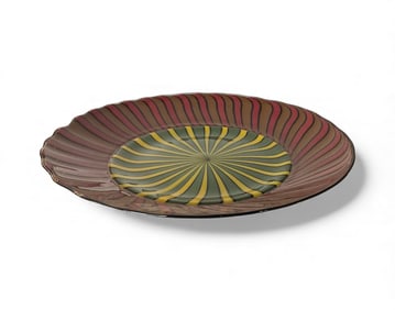 Lino Tagliapietra Murano Art Glass charger with pinwheel decoration