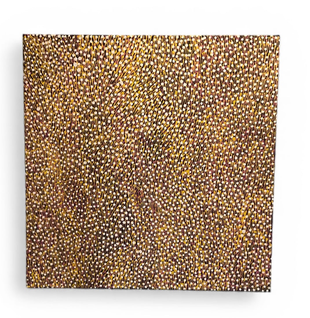 Peggy Purvis original acrylic on Belgian linen.: Peggy Purvis acrylic on Belgian linen. Signed on reverse. Batik Movement.