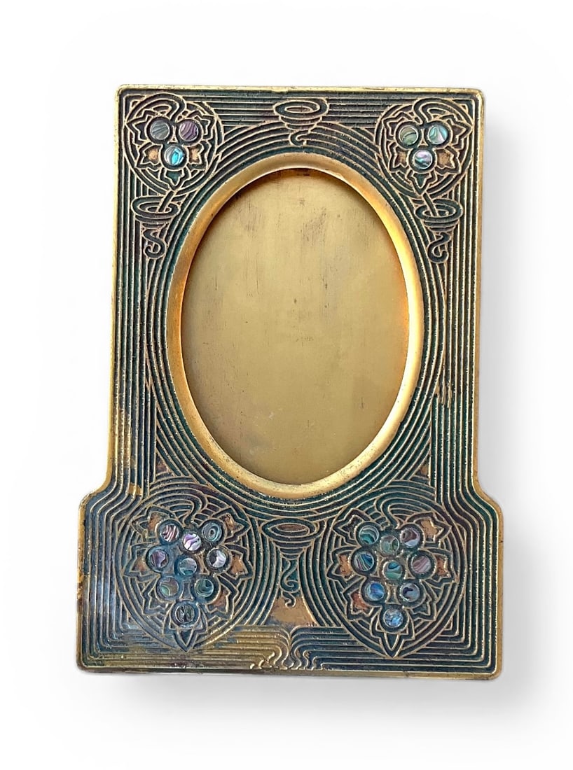 RARE Tiffany Studios Signed Abalone frame: RARE Tiffany Studios Signed Abalone frame