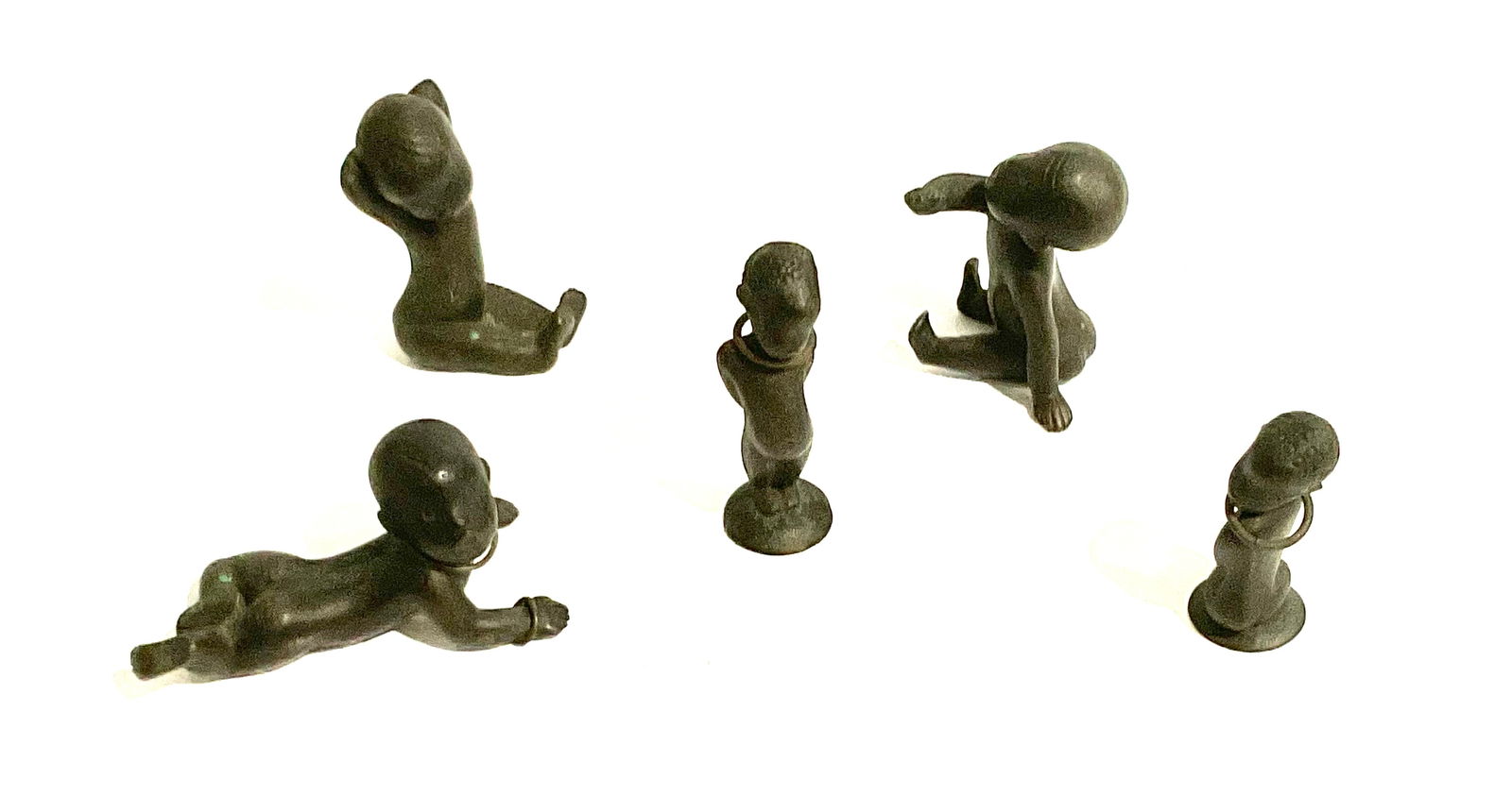 Franz Hagenauer Austria GROUP of 5 figural sculptures. Tallest 2.25 inches. Widest 2.75 inches. 3 of (1 of 1)