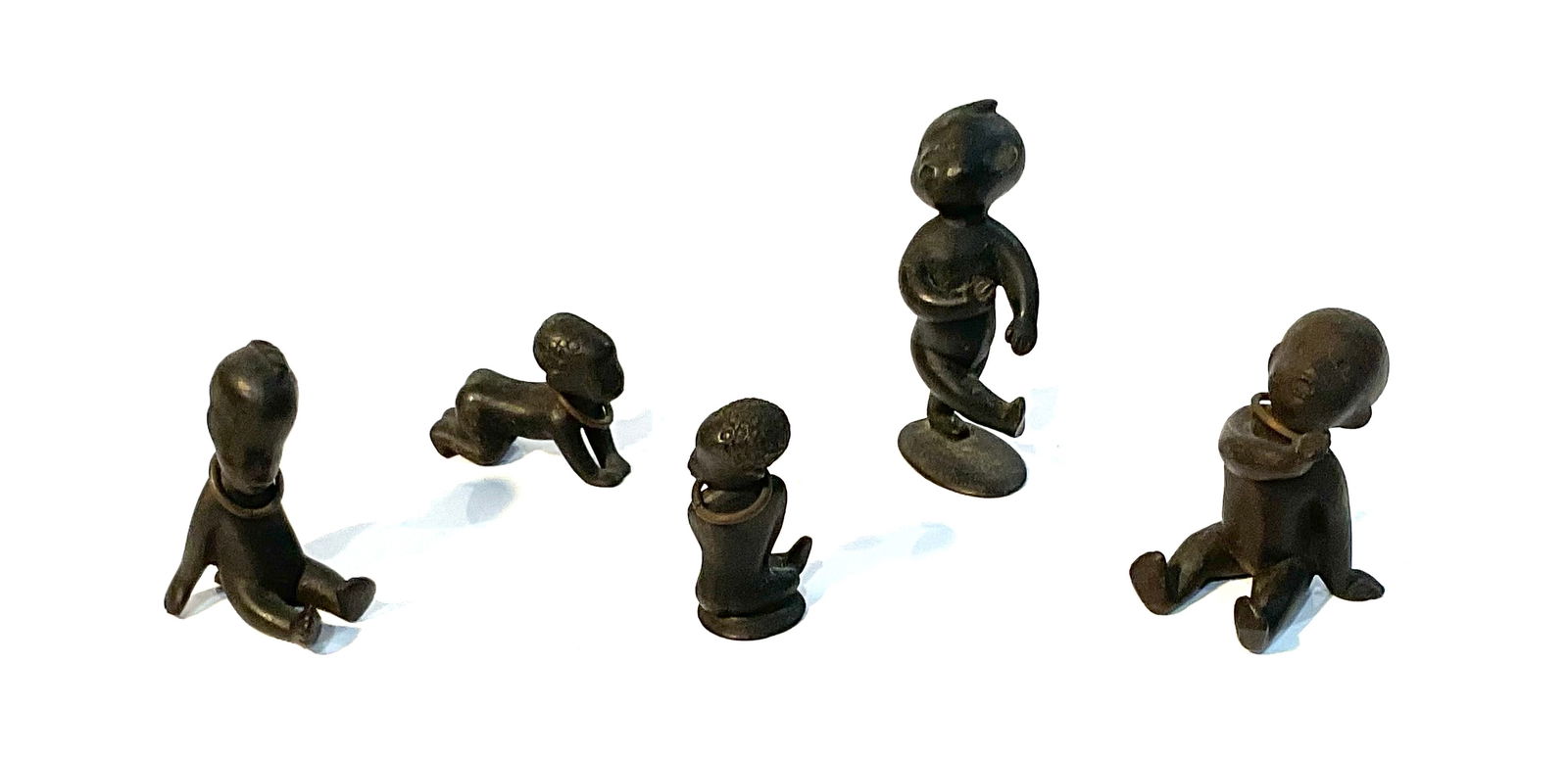 Franz Hagenauer Austria GROUP of 5 figural sculptures. Tallest 2 1/2 inches. Widest 2 inches. All 5 (1 of 1)