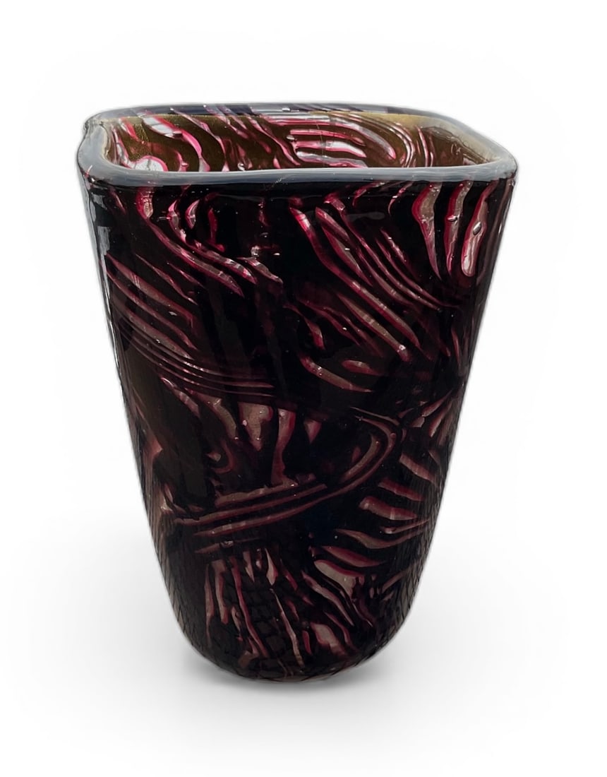 Fratelli Toso RARE Ermanno Toso Striati or A Strisce vase circa 1950s: Fratelli Toso RARE Ermanno Toso Striati or A Strisce vase circa 1950s. Provenance : Collection of Dimitri Levas