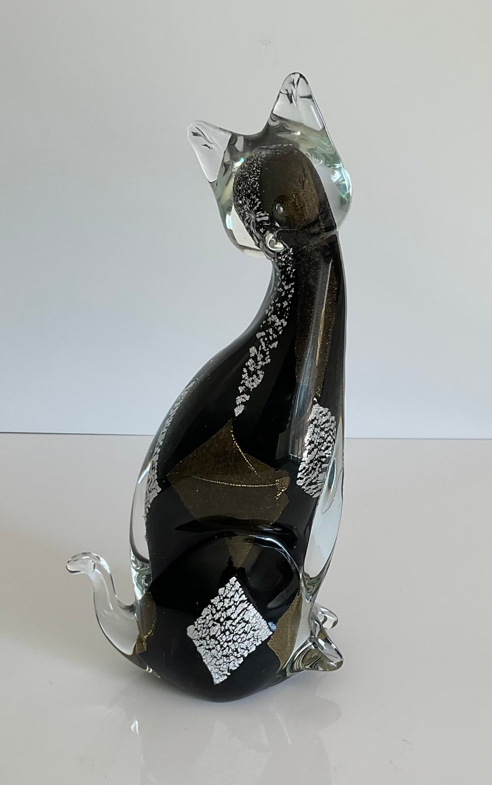 Alfredo Barbini Murano art glass patchwork sculpture of a cat (1 of 1)