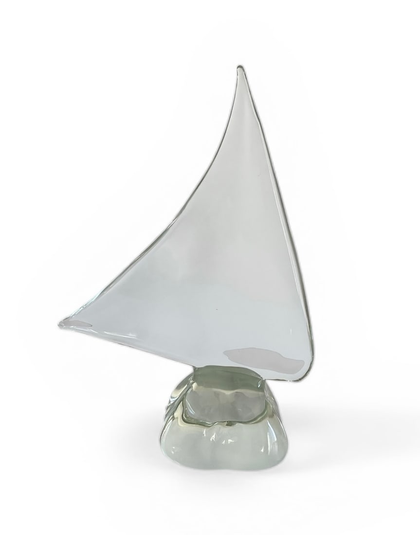 Licio Zanetti Murano art glass signed sailboat sculpture circa 1970s (1 of 1)