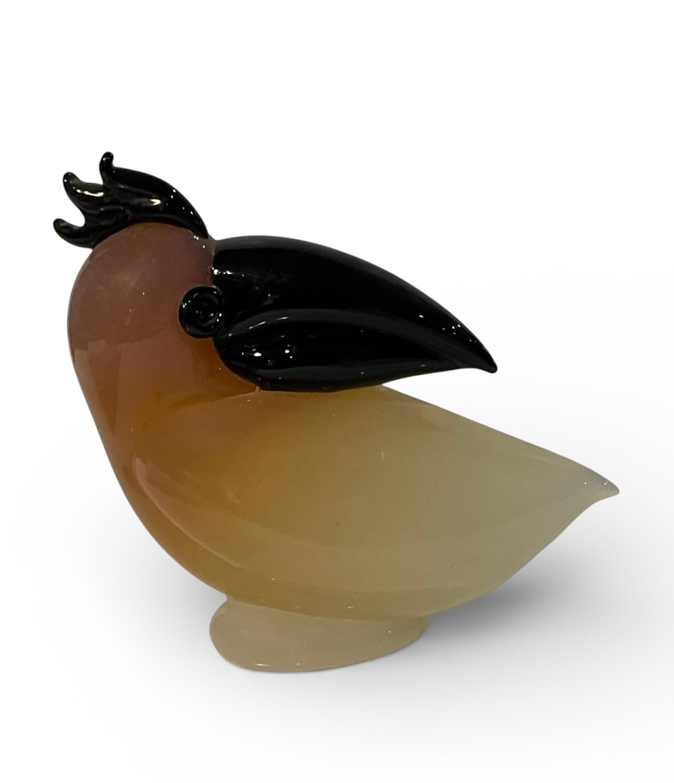 Archimede Seguso Murano Alabastro Glass figure of a bird (1 of 1)