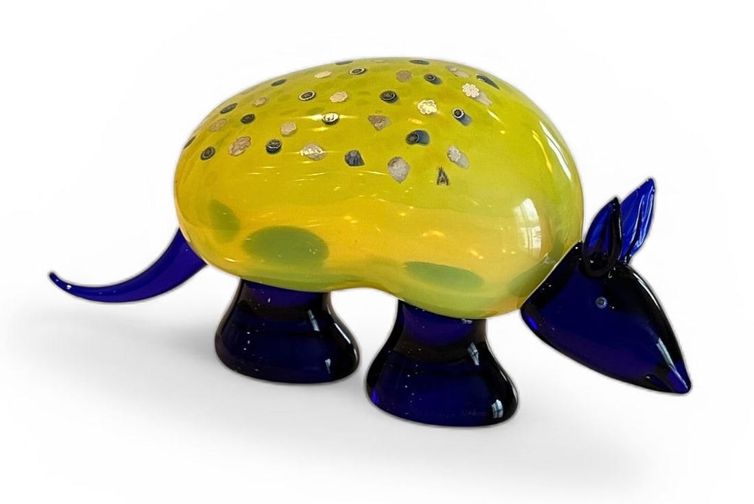 Irene Rezzonico Berengo Studios Murano glass sculpture of an Armadillo: Irene Rezzonico Berengo Studios Murano glass sculpture of an Armadillo