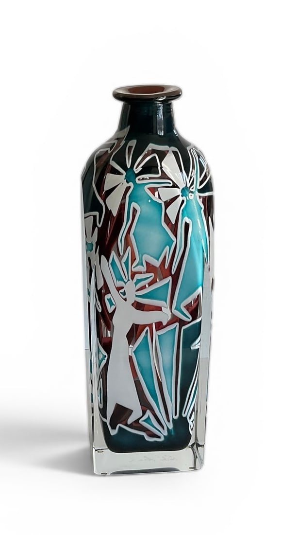 Helene Krantz LARGE Orrefors graal studio vase artist signed unique piece (1 of 5)