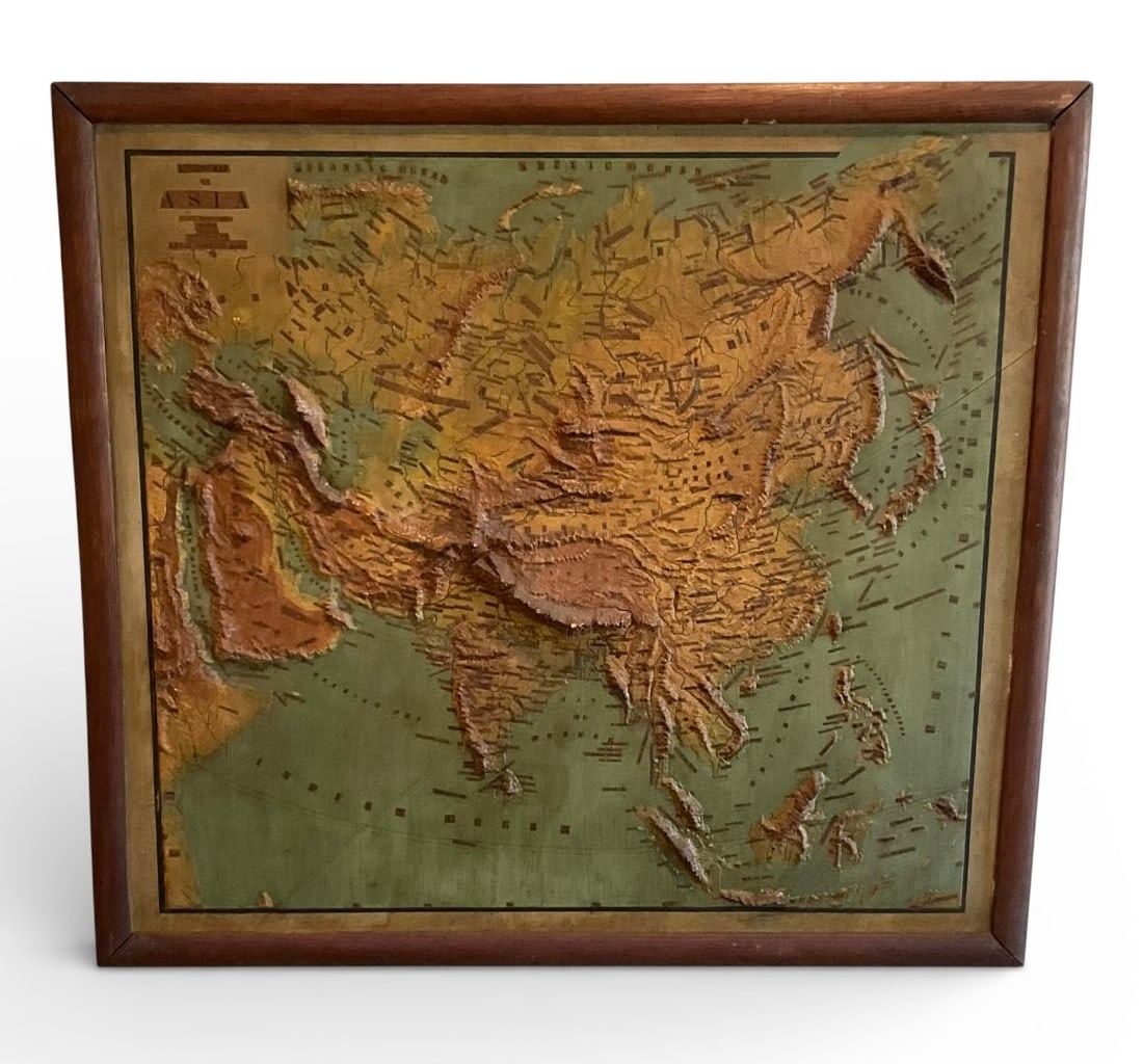 19th Century model map of Asia Kentz Shotte and Company Berlin Germany: 19th Century model map of Asia Kentz Shotte and Company Berlin Germany