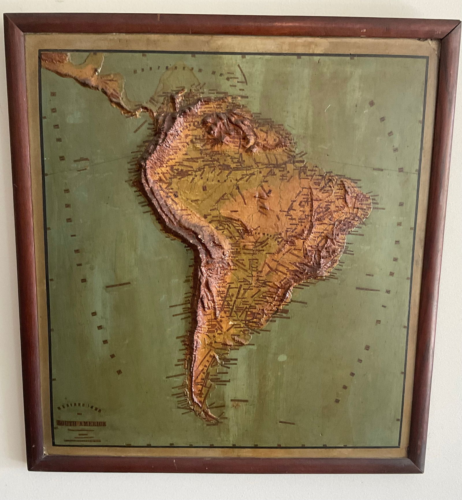 19th Century model map of South America Kentz Shotte and Company Berlin Germany: 19th Century model map of South America Kentz Shotte and Company Berlin Germany