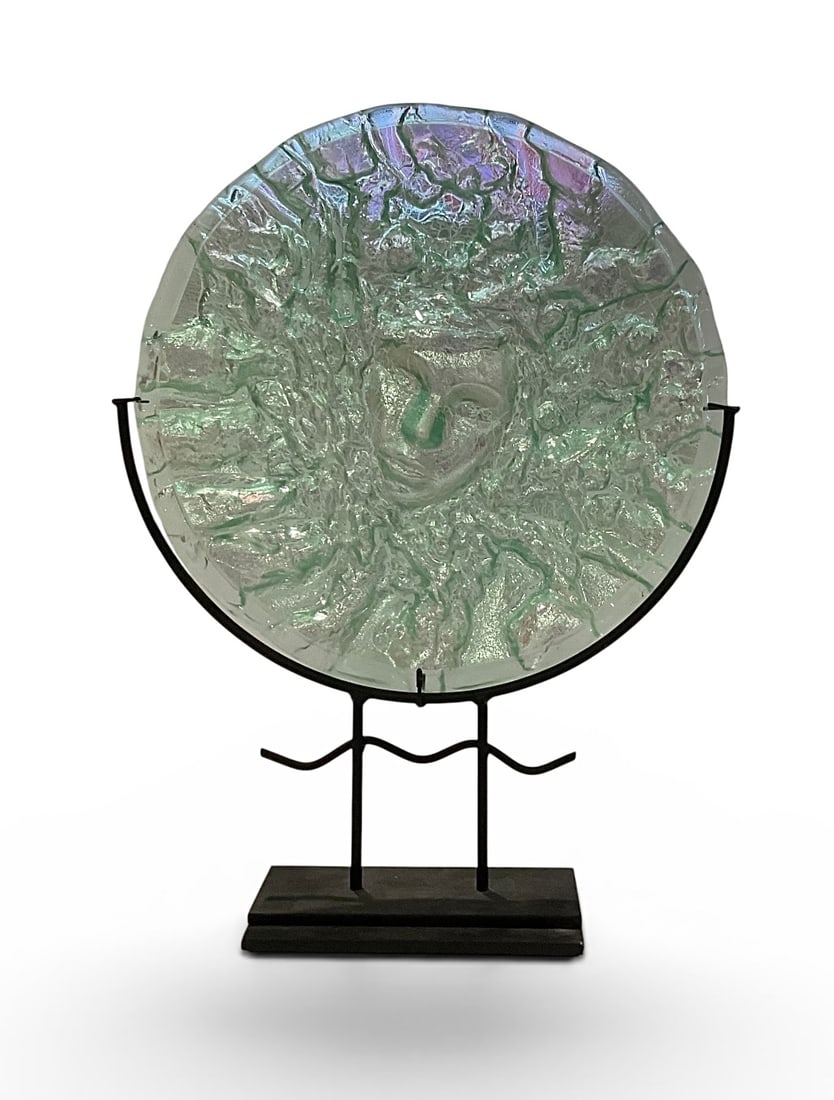 Peggy Pettigrew Stewart Art Glass studio sculpture in stand (1 of 1)