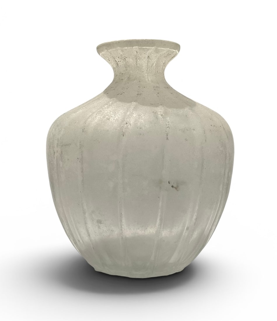 Seguso Vetri D Arte Signed Murano art glass scavo vase in white (1 of 1)