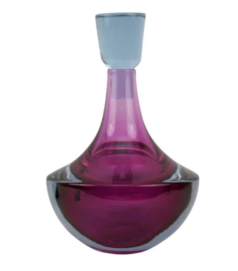 Pino Signoretto Murano Art glass sommerso decanter on alexandrite glass signed by the artist (1 of 1)