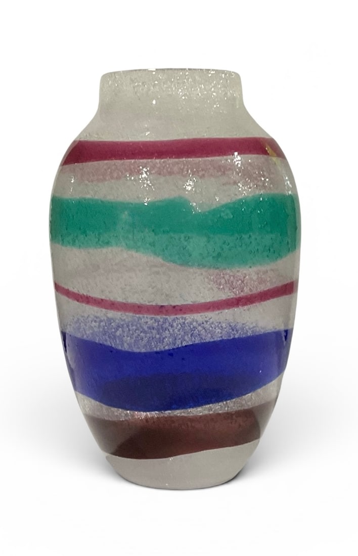 Fulvio Bianconi (1915-1996) Cenedese Murano glass pulegoso vase signed Cenedese (1 of 1)