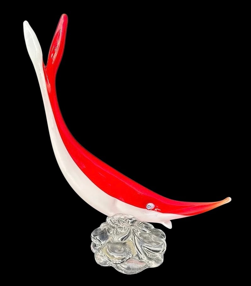 Aureliano Toso Murano art glass figure of a fish signed with original label (1 of 1)
