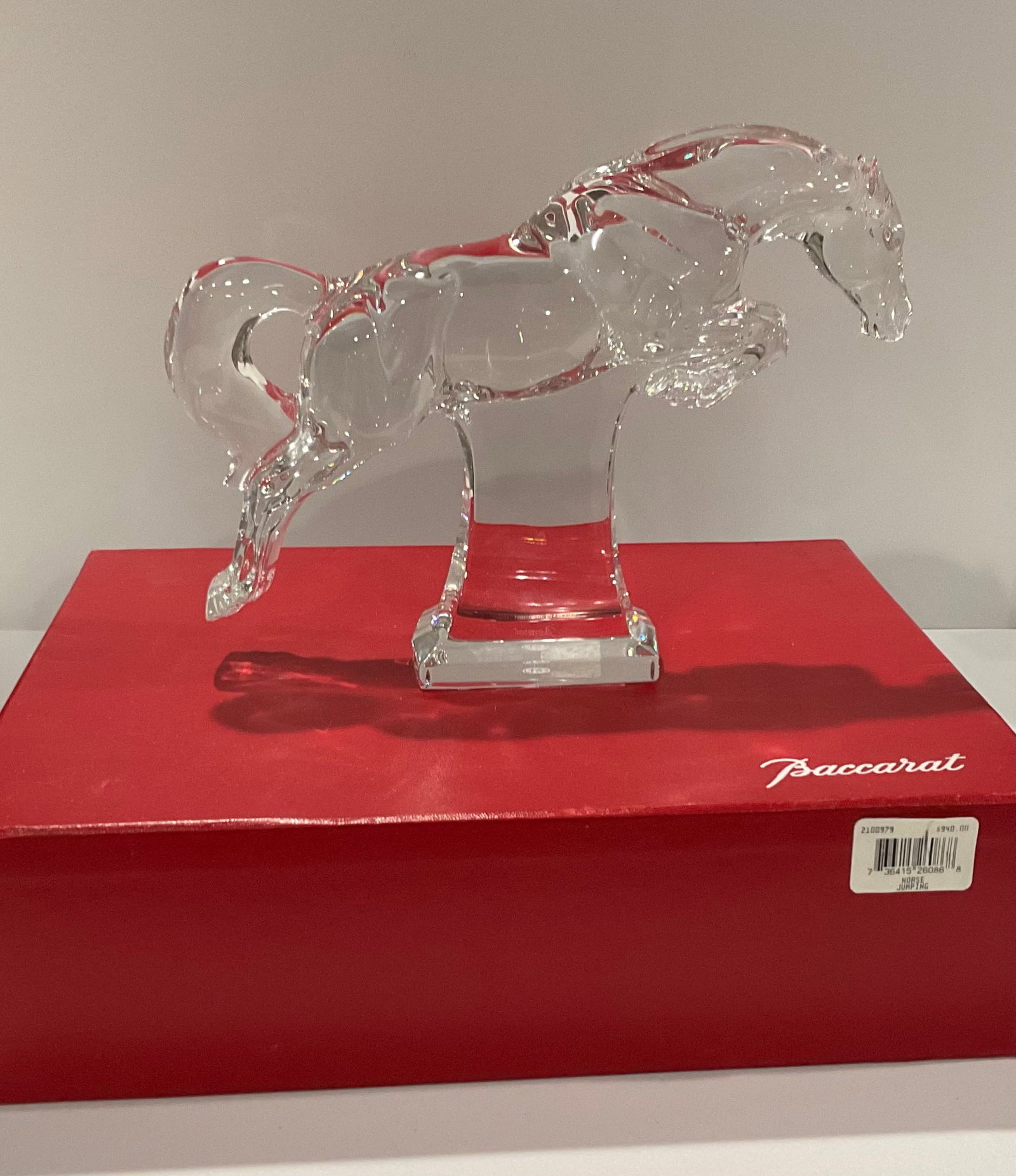 Baccarat crystal horse sculpture in original box and packing signed (1 of 1)