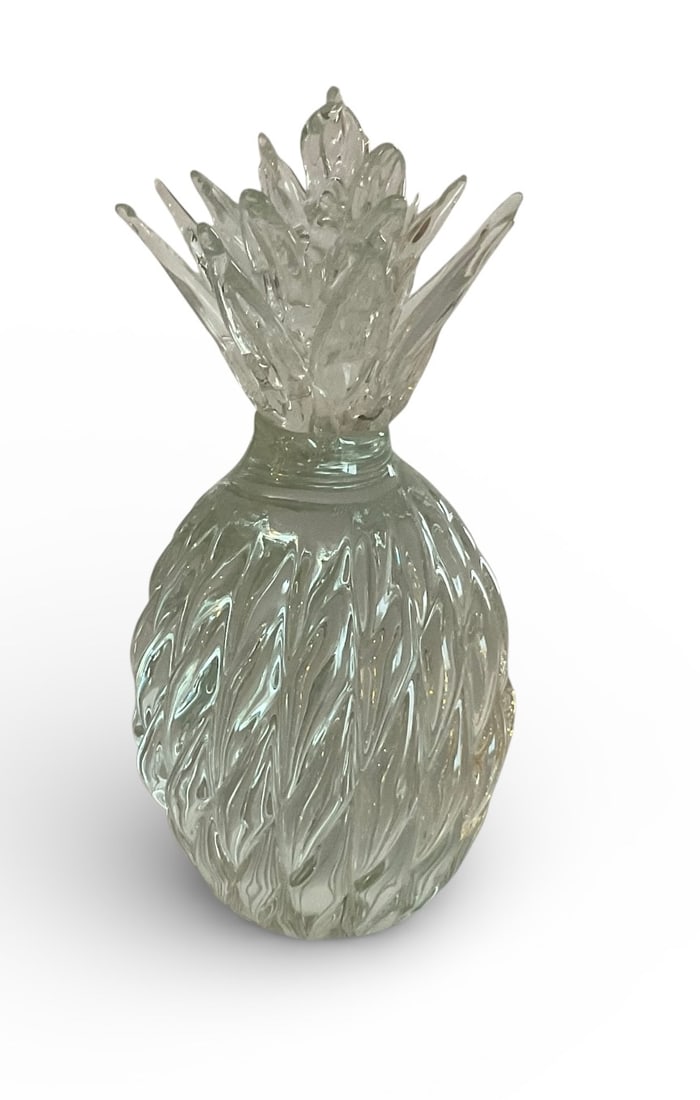 Baccarat large art glass sculpture of a pineapple: Baccarat large art glass sculpture of a pineapple