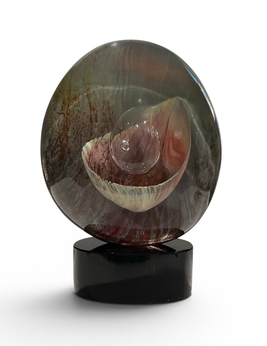 Dino Rosin Murano Art Glass Studio Stone Sculpture in Chalcedony glass (1 of 1)