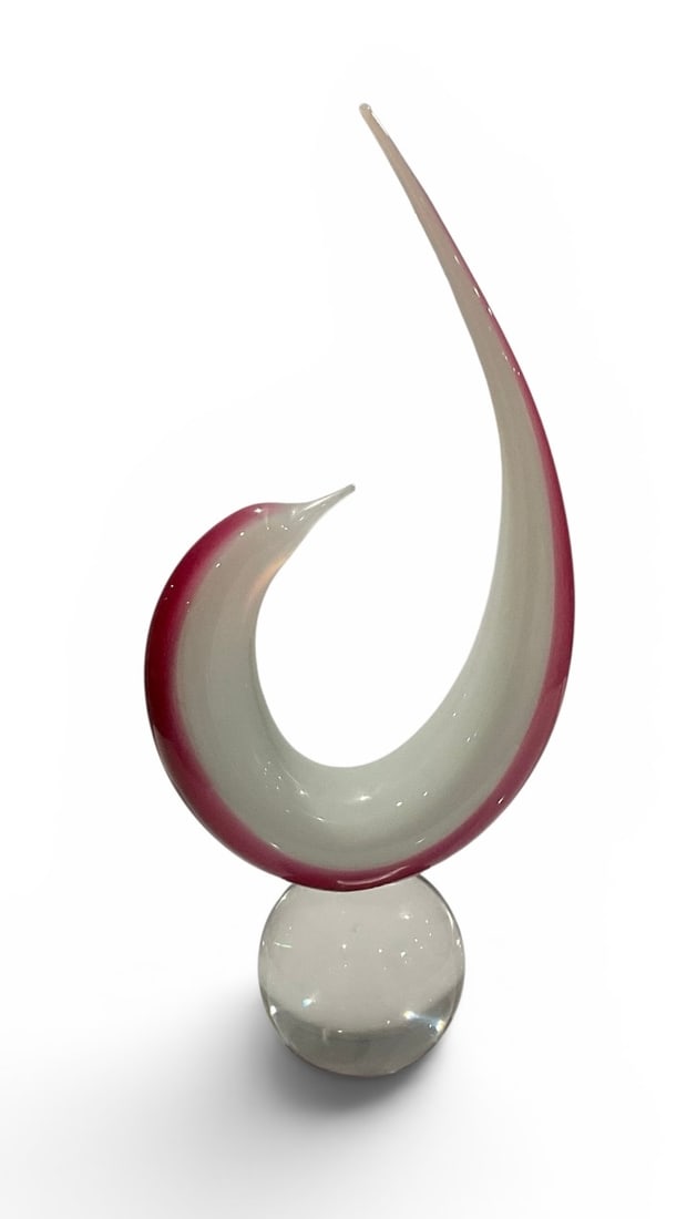 Large Renato Anatra Signed Murano Art Glass bird in opalescent glass (1 of 1)