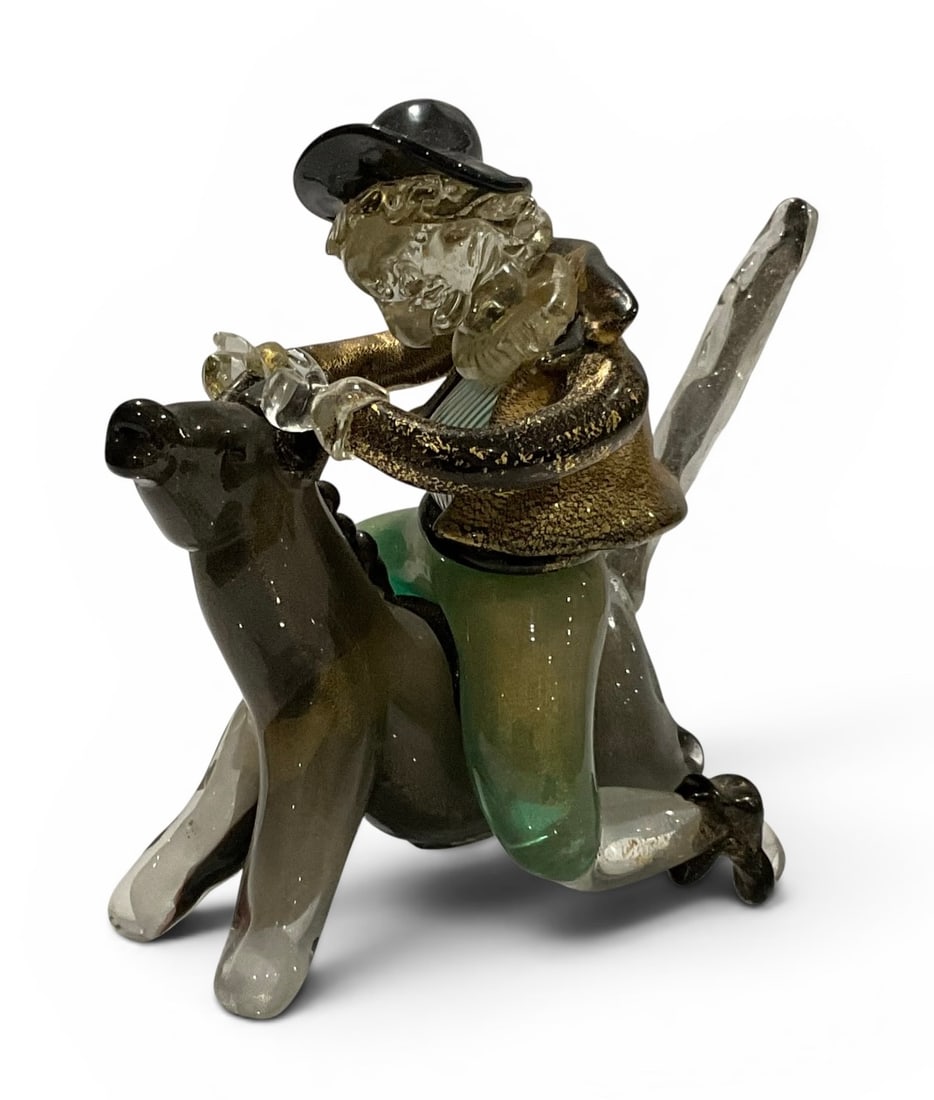 Alfredo Barbini attributed murano art glass figure of a clown: Alfredo Barbini attributed murano art glass figure of a clown
