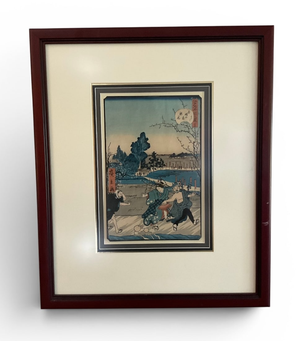 Hiroshige (1797-1858) Japanese Woodblock print (1 of 5)