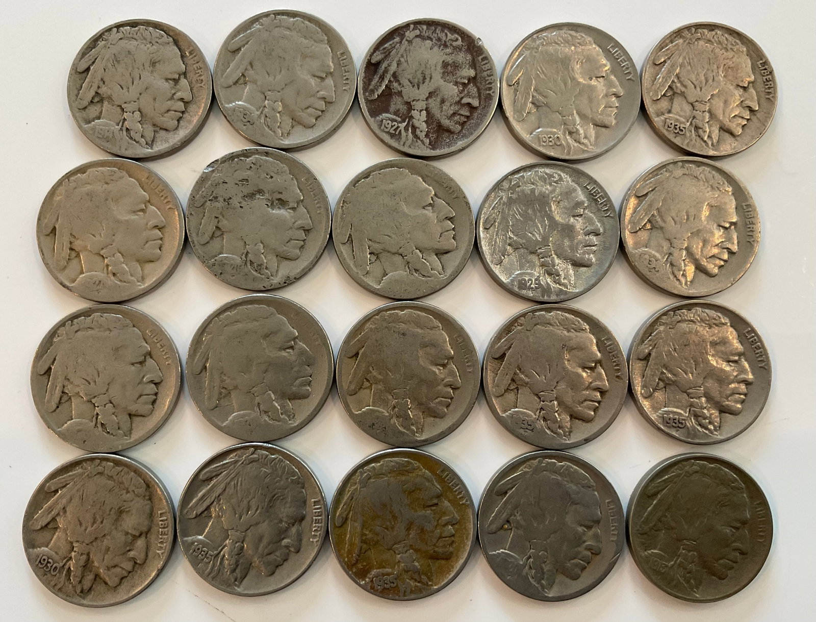 Group of 20 Buffalo Nickels (1 of 1)