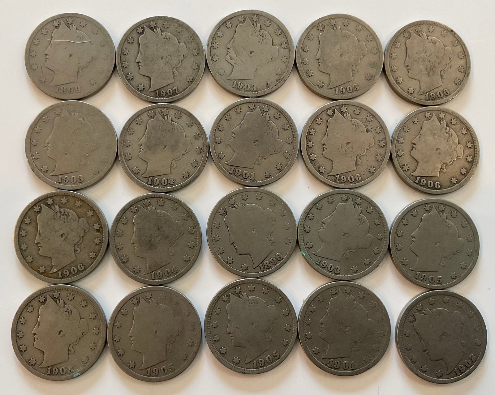 Group of 20 Liberty Nickels (1 of 1)