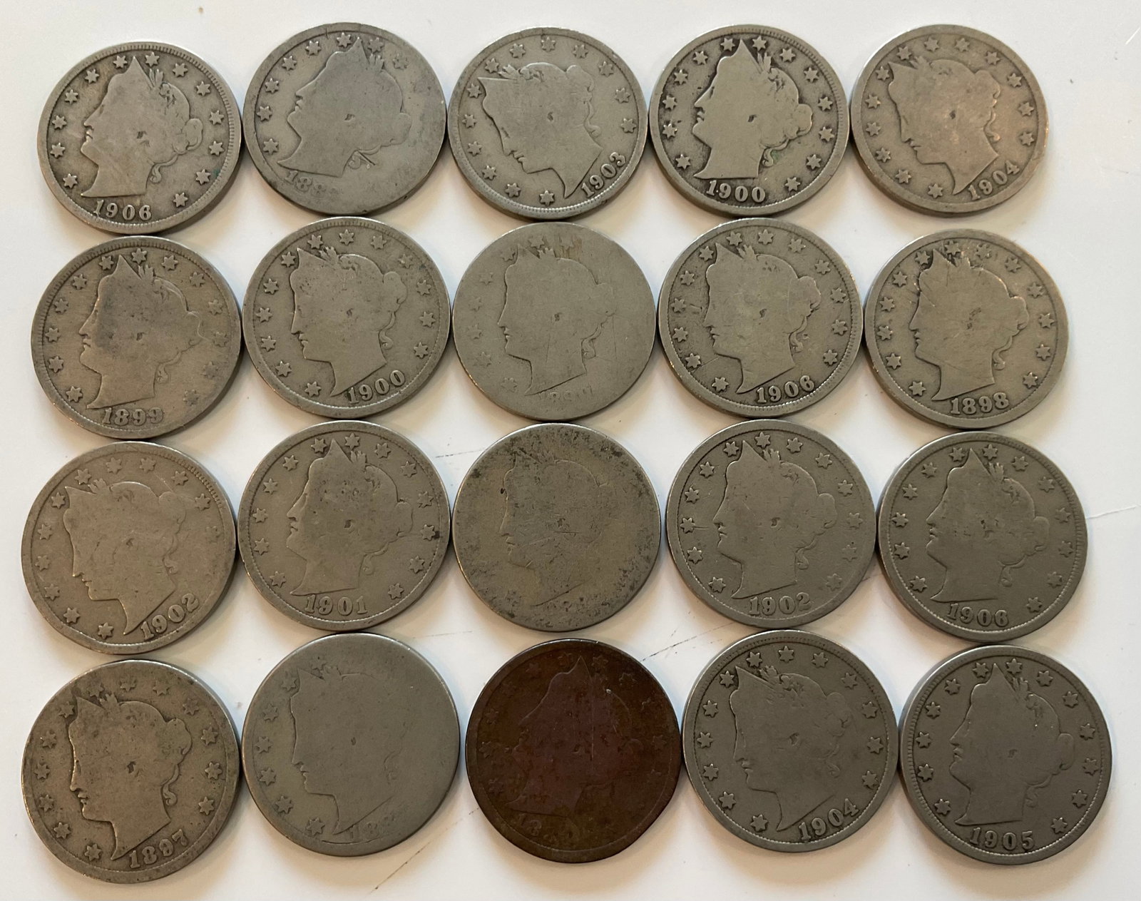 Group of 20 Liberty Nickels: Group of 20 Liberty Nickels